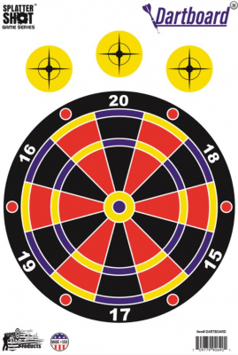 GS-DART-8PK - Proshot Splatter Shot&#x000000ae; GAME SERIES 12 x 18 DARTBOARD Heavy Tag Paper Target - 8 Pack
