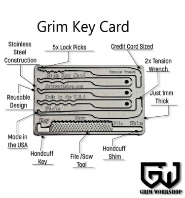 GRICARD003 - Grim Workshop carte de crochetage et évasion.