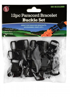 OD-B1513BB - Lot de 12 boucles 15 mm pour bracelets Paracord