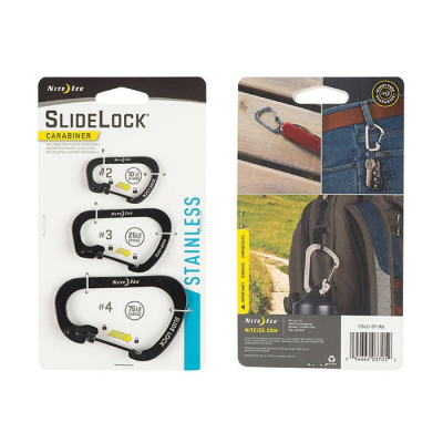 SPC14735 - Nite Ize Set de 3 Mousquetons Slidelock Noir