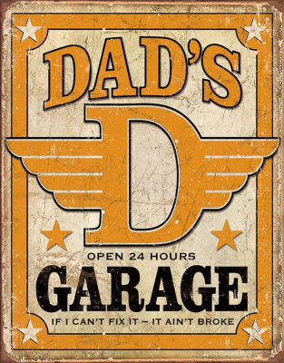 TSN1894  Affiche Metallique Dad's Garage