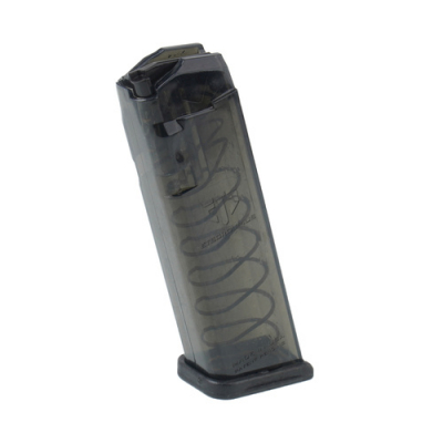 SMK-GLK-17 - ETS Polymer Magazine for Glock 17 / 18 / 19 / 19X / 26 / 34 / 45 9x19 mm  17 rounds  Carbon Smoke Series