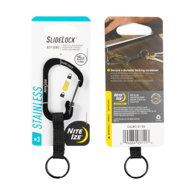 SPC14736 - Nite Ize Porte clefs Slidelock acier N°3 noir