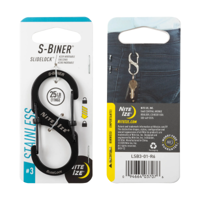 SPC19149 - Nite Ize S-Biner Slidelock N° 3 acier noir