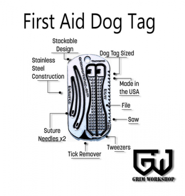 GRITAG008 - Grim Workshop Dog Tag mini kit de premiers secours