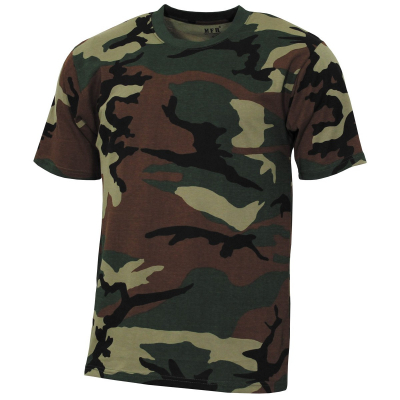 MFH00130TL US T-Shirt, Streetstyle, woodland, 140-145 g/m² TAILLE L