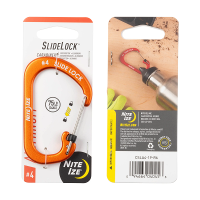 N04045 - Nite Ize Mousqueton Slidelock N° 4 Aluminium Orange
